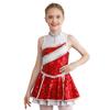 Kids Girls Glitter Sequins Cheerleading Uniform Cheer Leader Outfits Dance Dress Performance Dancewear