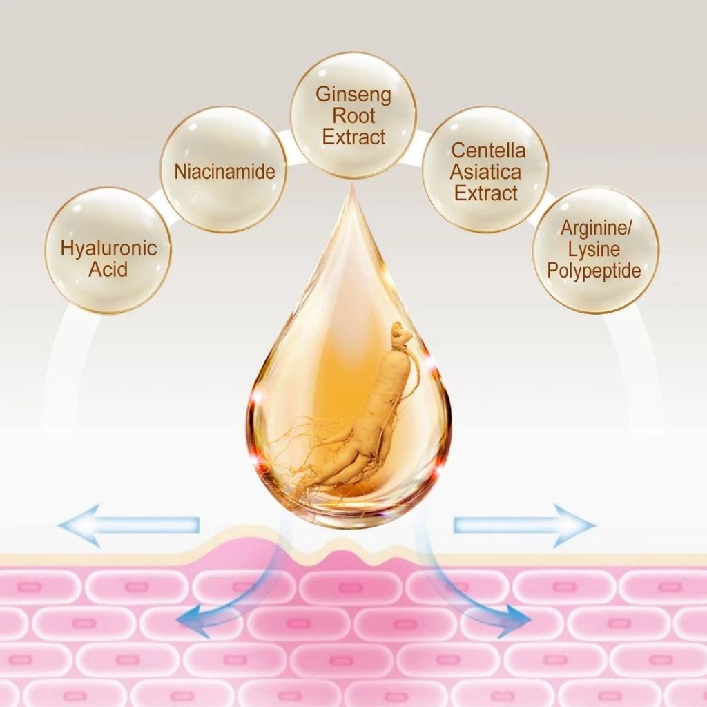 120 мл сыворотка для лица, антивозрастная эссенция женьшеня, никотинамид, лифтинг для лица, коллагеновая эссенция, уход за кожей, отбеливающая сыворотка