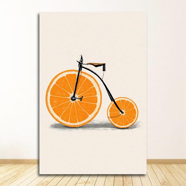 Декор Nordic S минималистичные настенные художественные картины абстрактные модные велосипедные лимонно-оранжевые фрукты с принтом холст картины кухня