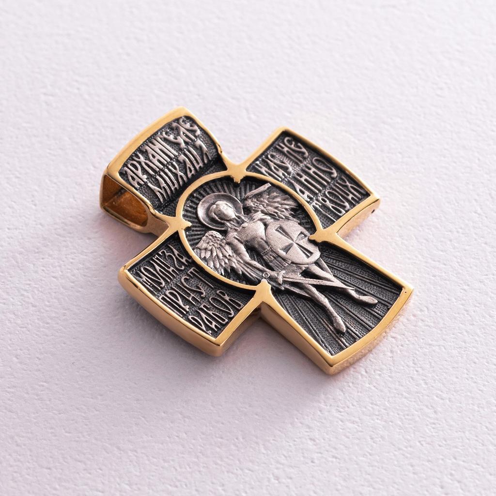 Серебряный крест Архангел Михаил Oniks