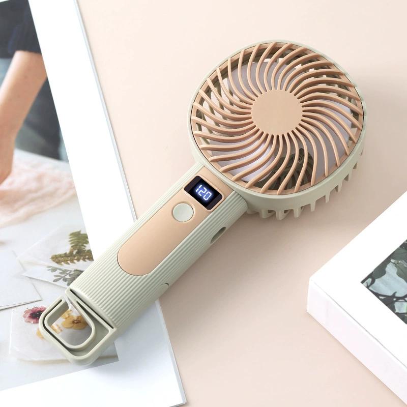 Mini Fan Digital Display Turbo Fan Portable Handheld Mini Fan Outdoor Adjustable High-Speed Electric Fan USB Rechargeable Fan