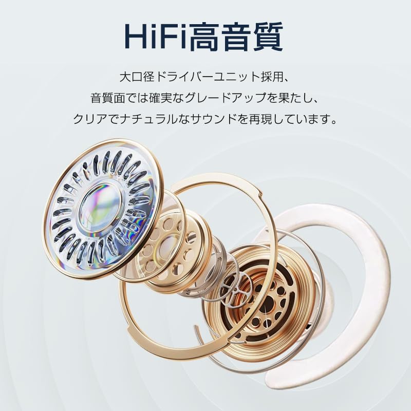 Bluetooth5.4 wireless earphones [New in 2025] air conduction earphones ear hook type don't cover your ears ENC noise canceling automatic pairing