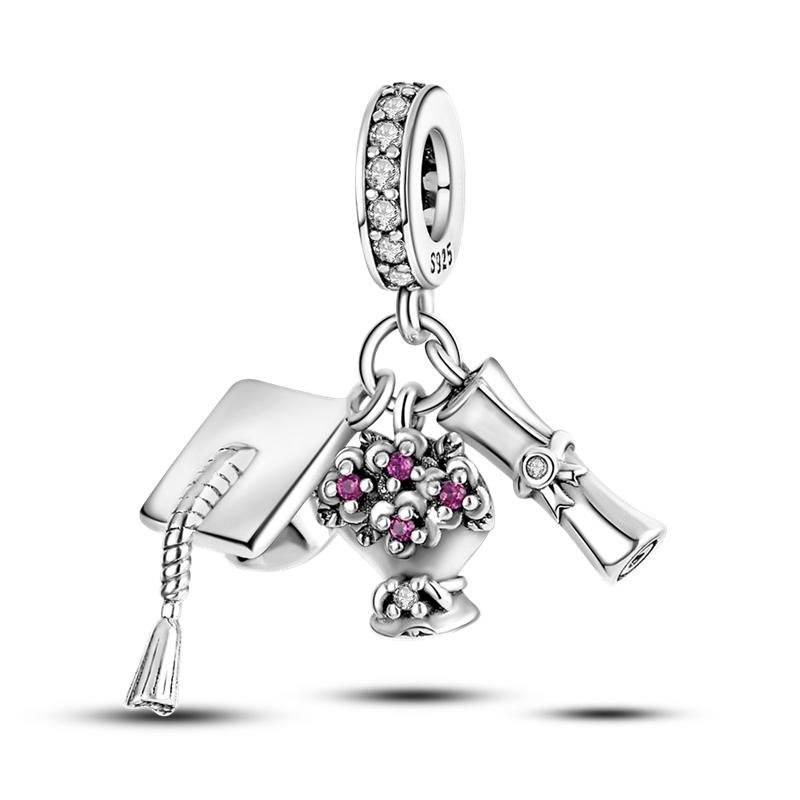 Plata Charms of Ley S925 New Fit Original Bracelet Necklace Flower Bicycle Silver Pendant Charms Bead Women Fine Jewelry