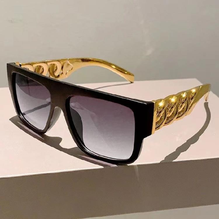 Золотая цепочка-ожерелье с косплей-очками Хэллоуинские очки Солнцезащитные очки с цепочкой для мужчин и женщин Хэллоуин Музыкальный фестиваль