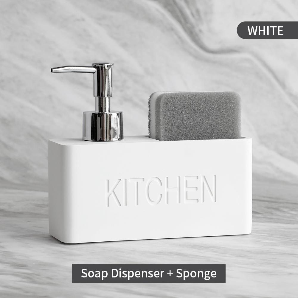 Modern Kitchen Accessories Soap Dispenser Set Liquid Hand Soap Dispenser Pump Bottle Brushes Holds and Stores Sponges Scrubbers