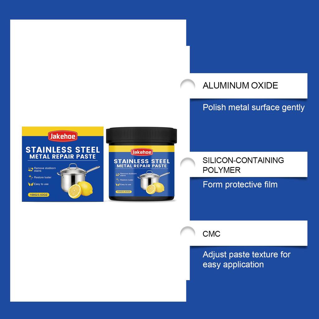 Multi-Purpose Metal Care Paste | Cleans, Removes Rust, Polishes & Restores Stainless Steel & Metal Surfaces