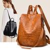 Crocodile Print Women's Bag New Trendy Fashion Backpack, Casual Versatile Schoolgirl Backpack