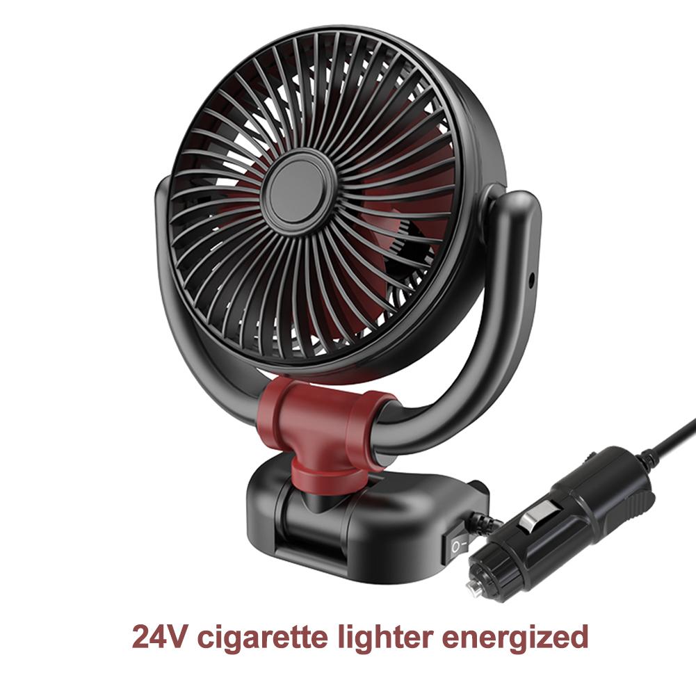 12/24V Portable Car Cooling Fan 5V USB Powered Car Fan Multi-Angle Rotatable With Cigarette Lighter Plug For Car Truck SUV RV
