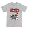 MINISO Летняя Новинка Мужская Мультяшная Футболка с Принтом Бруно Марса и Hello Kitty, Забавная Хлопковая Футболка с Коротким Рукавом и Круглым Вырезом, Повседневный Топ в Стиле Харадзюку#Цвет(1)