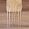 4Pcs U-shaped Hair Fork Chinese Style Lightweight Alloy Anti-slip Long Thick Hair Updo Bun French Hair Pin Stick Women Girls Hair Accessories
