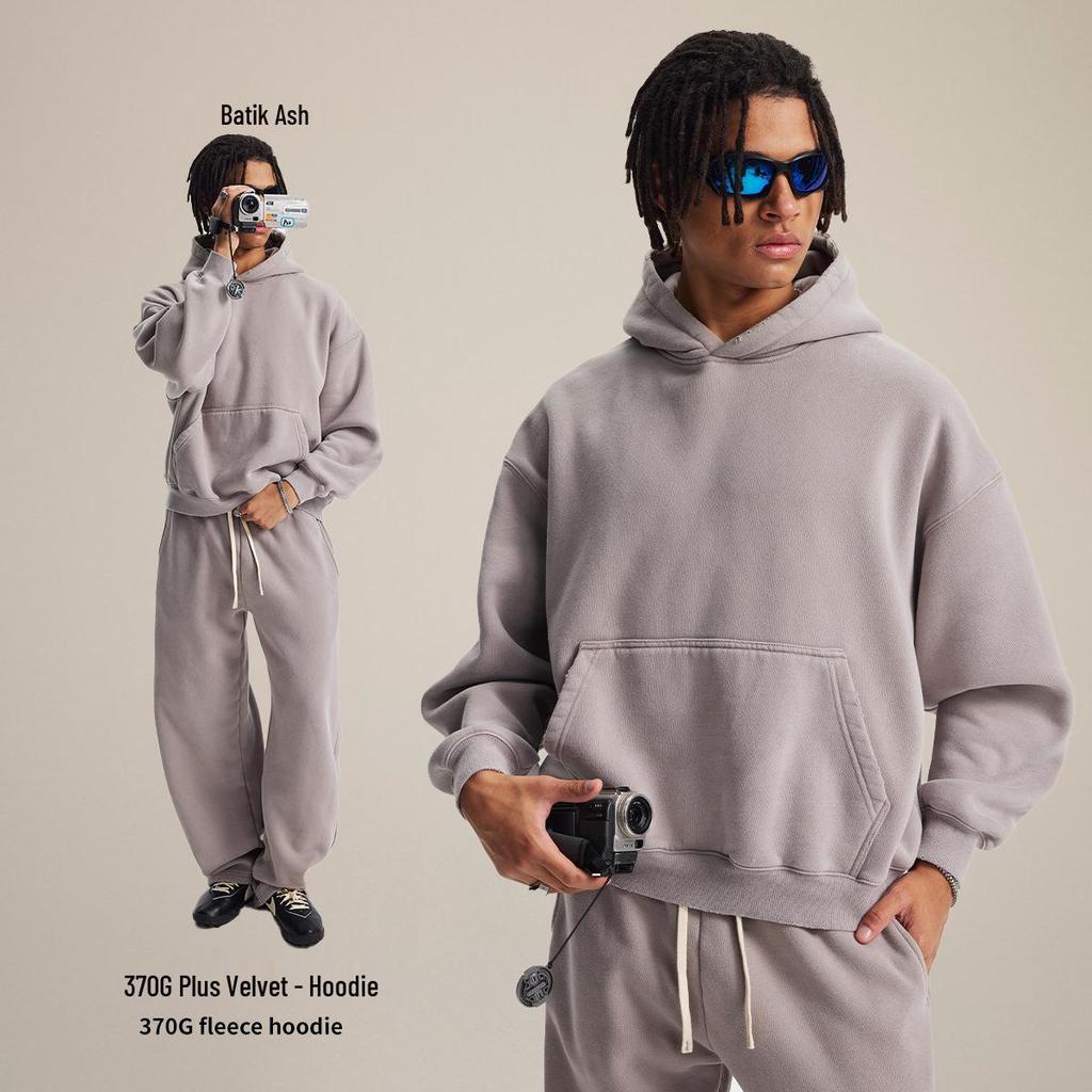 Chain Tide Мужская одежда | Осень/Зима 2025 Свободный крой Рваный Потертый Худи с Капюшоном с Плюшем