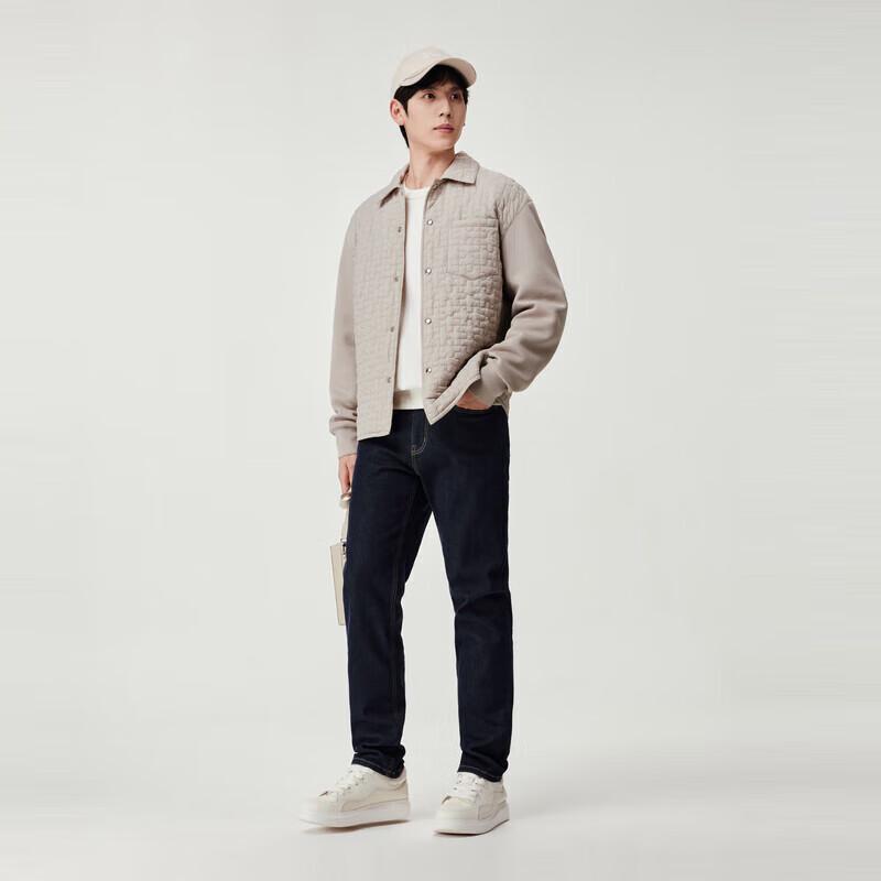 JOEONE Мужские джинсы из денима прямого кроя со смесью шерсти