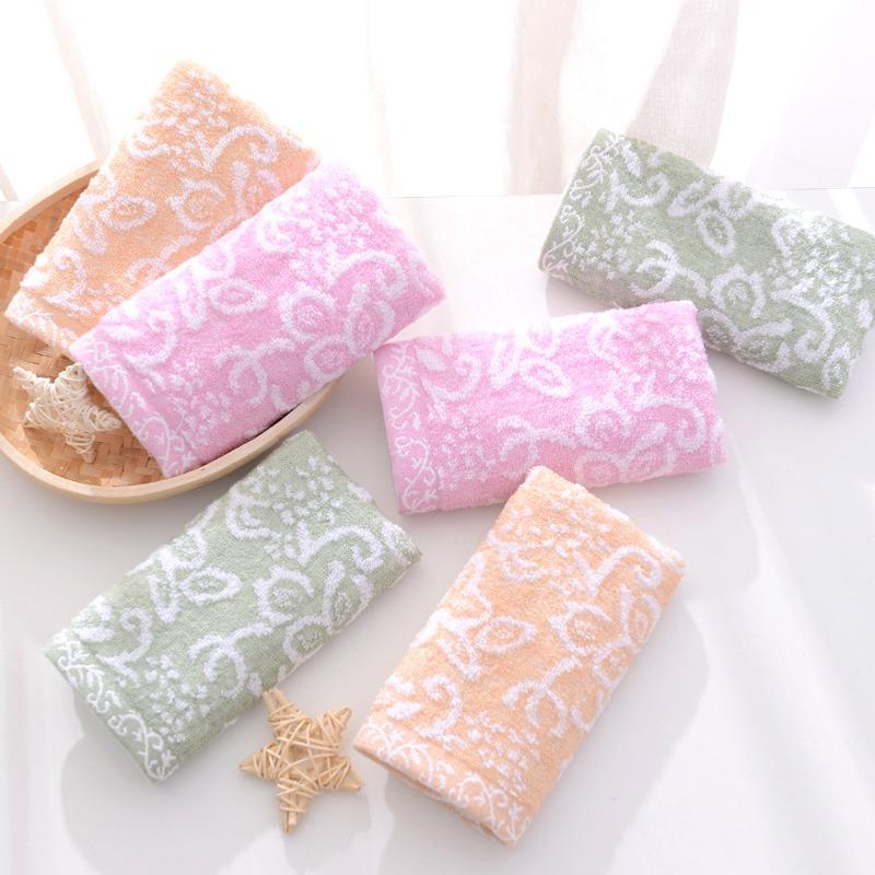 Bamboo Fiber Random Flower No-twist Baby and Children's Towel Soft and AbsorbentHousehold Facial Wash Towel, Face Towel, Small Towel