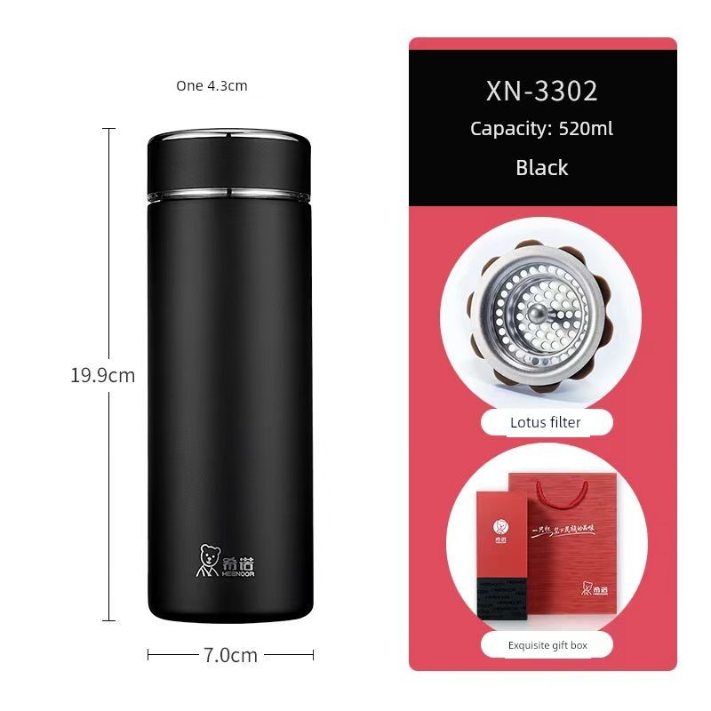 Xino Large-Capacity Thermos Cup Stainless Steel Men's Tea Cup with Engraving Gift Box Business Cup Car-Mounted Home Portable Cup