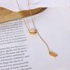 Marka French Wind Necklace Titanium Steel Plated 18K Gold Small Golden Bean Fringed Lucky Long Pendant Jewelry Women