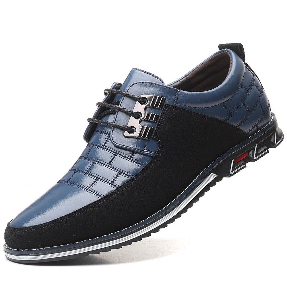 Men Leather Casual Shoes Comfortable Office Shoes New Fashion Black Walking Party Dress Shoes Casual Sneakers Men Shoes