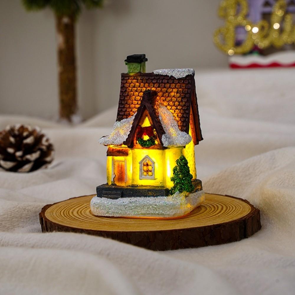 LED Christmas Light House Miniature House Xmas House Miniature for Christmas Party