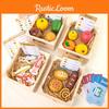 Boxed Simulation Wooden Fruit Bread Sea Food Vegetables Children Toys Set