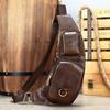 Мужская нагрудная сумка из натуральной кожи Premium Sense Casual Crossbody Bag Top Layer Cowhead Bag Half Moon Chest Bag Men's Bag