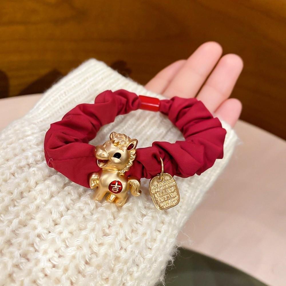 Red Cloth Rope New Year's Red Hair Rope Zinc Zinc Alloy Chinese Children Hair Band Daily Life