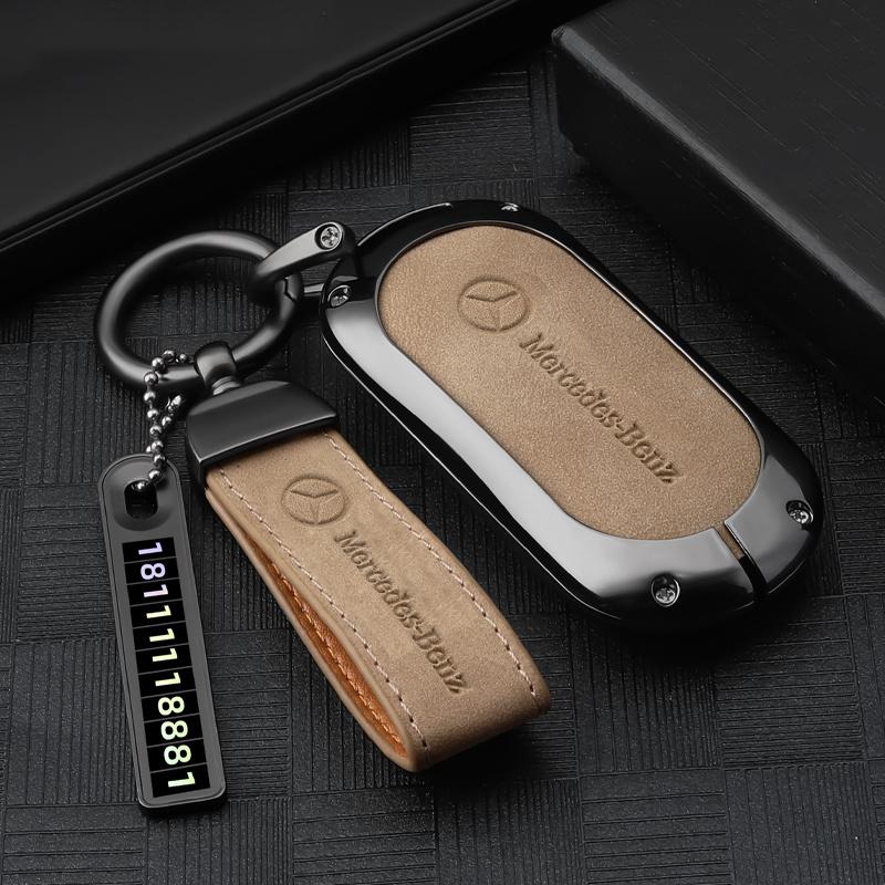 ECD5 2025 New Suede Car Key Case Cover Shell Fob For Mercedes Benz C S Class W206 W223 S350 C260 C300 S400 S450 S500 Protector Access