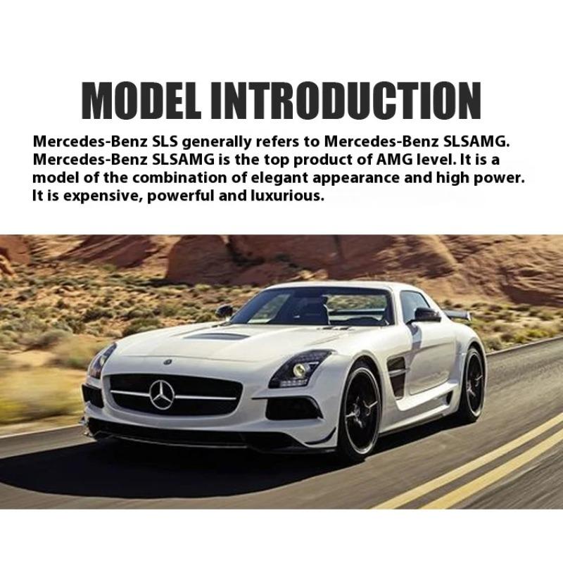 Масштаб 1/32 Литой сплав Benz SLS AMG Модель суперспортивного автомобиля Симуляция Звук и свет Игрушка Праздничный подарок для друзей Коллекционировать
