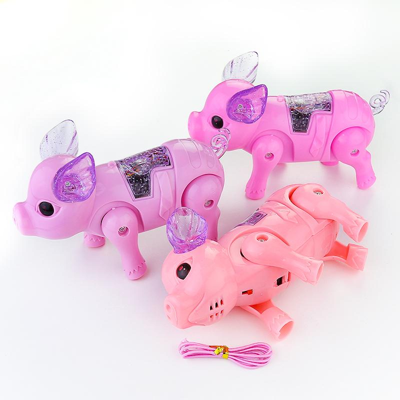 2024 New Pink Color Electric Walking Pig Toy With Light Musical Kids Funny Electronics Toy Children Birthday Gift Toys