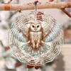 Металлический колокольчик ветра Сова Двунаправленный вращающийся спиральный дизайн Декор для сада на открытом воздухе Простая установка Не требует питания Подвесное украшение