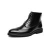 Fashion British Style Men Dress High Top Shoes Classic Mens Ankle Boots Fashion Leather Male Brogue Shoes Comfy Elegantes Business Botas