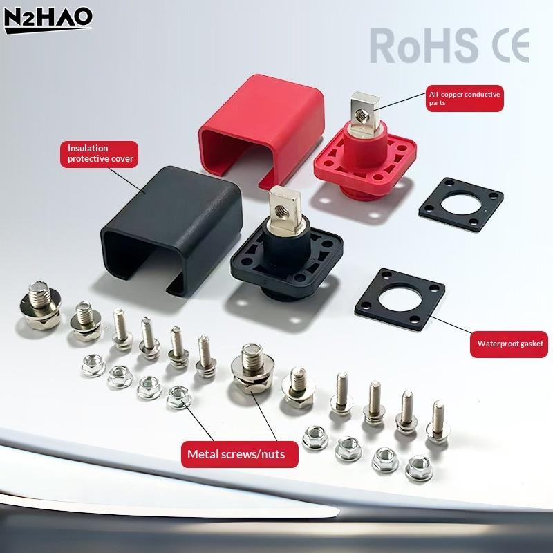 1Set Battery Storage Terminal Post 100A 120A Terminal Post All-Copper Lithium Battery Energy Storage Terminal Battery Connector