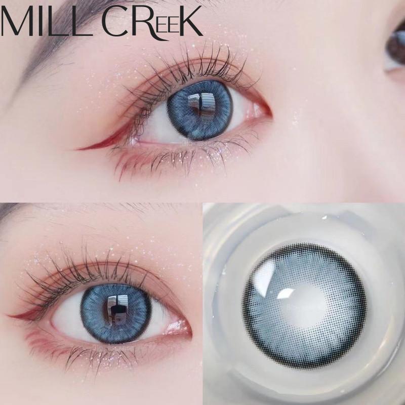 MILL CREEK 1 пара однолетних цветных фиолетовых контактных линз для близорукости по рецепту Eye Power(0~-8.00) 14,2 ~ 14,5 мм, высококачественный макияж для глаз, красота, макияж для учеников