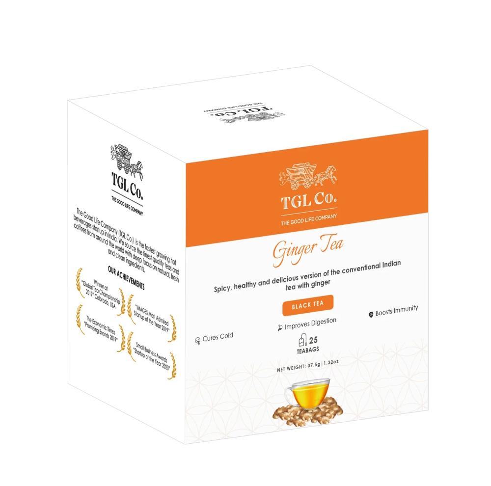 Black Tea with Ginger (25 Pak, 1.5 G), Ginger Black Tea, TGL Co.