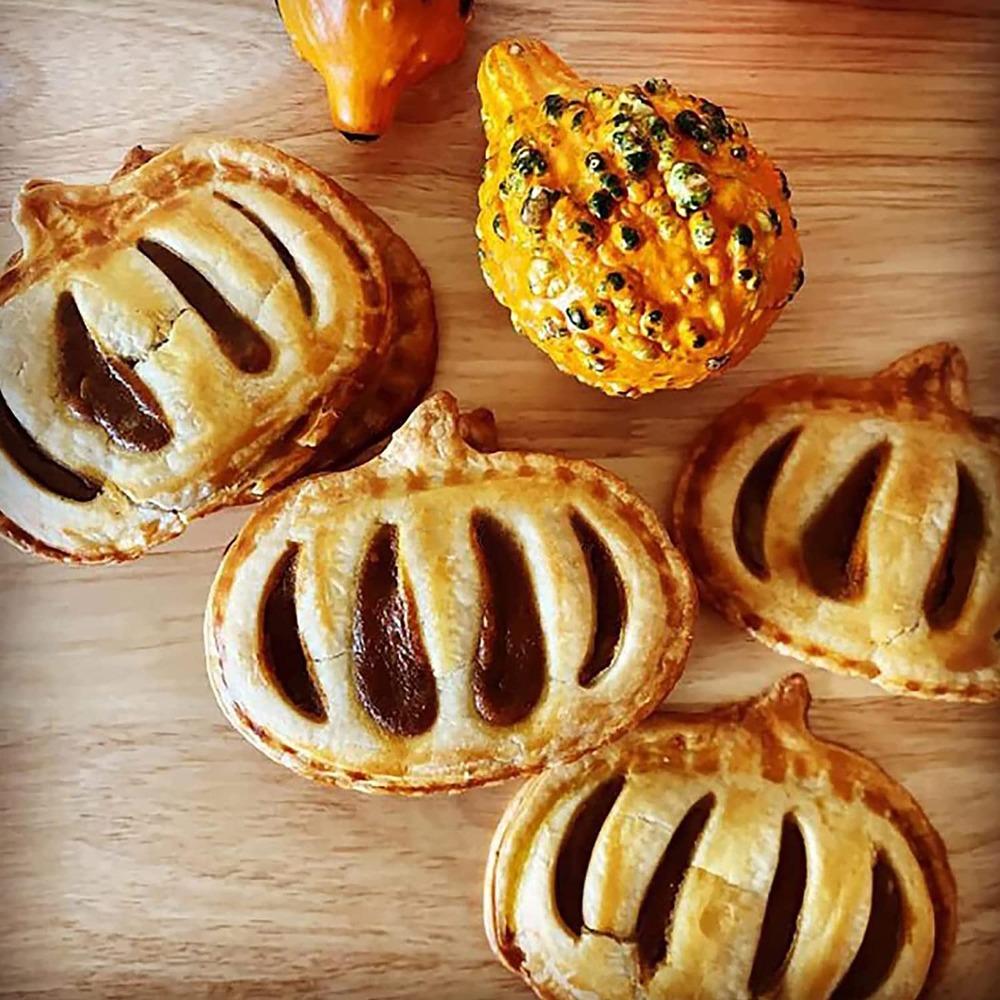 Четкий отпечаток Форма для пирогов Пластиковая пресс-форма для теста Кухонный резак для верха пирога Хэллоуин