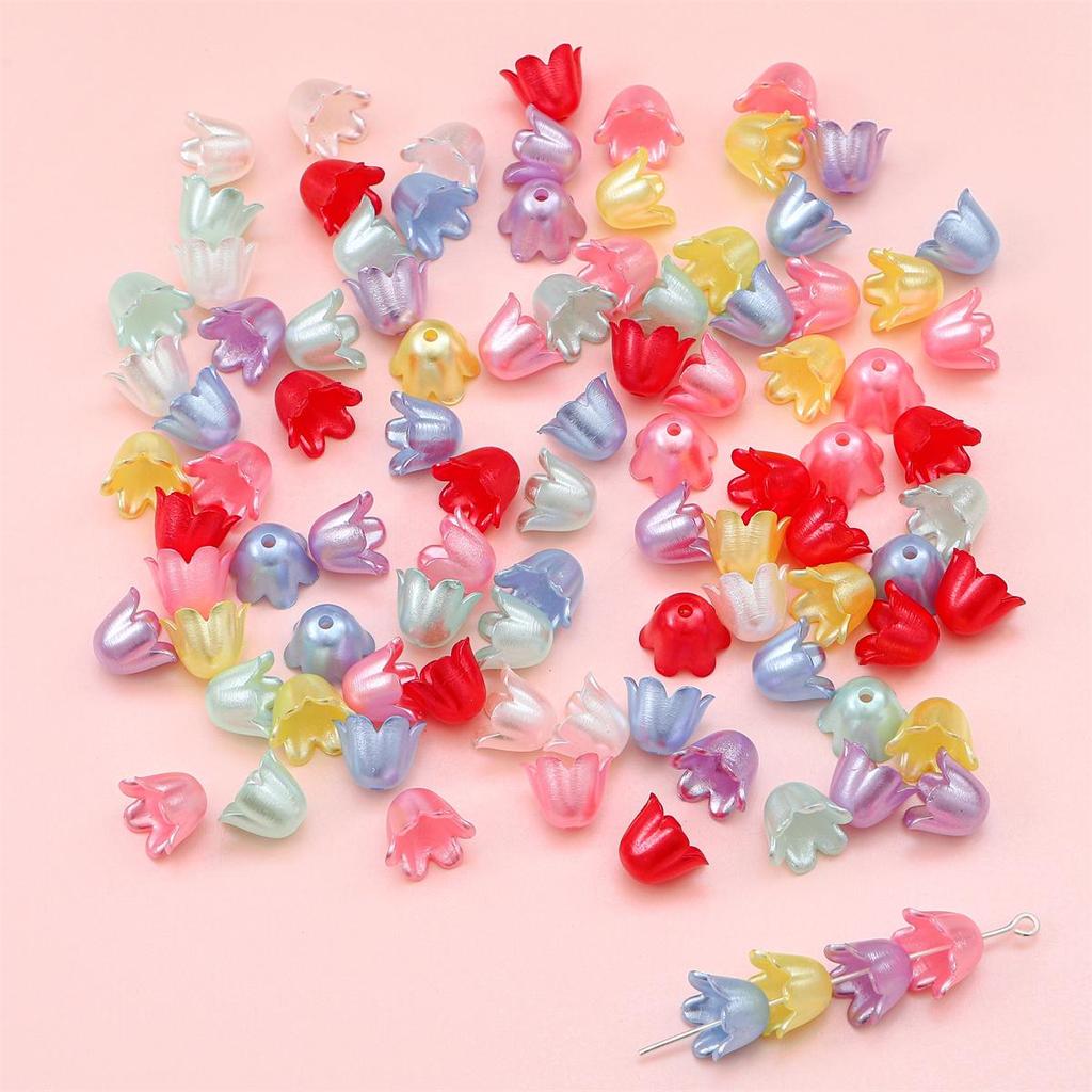 90 шт. акриловые бусины в виде колокольчика и орхидеи, цветок, подвеска для DIY, ожерелье, браслет, серьги, изготовление ювелирных изделий, аксессуары для рукоделия