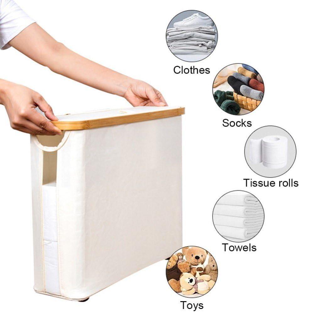 Multifunctional Toilet Paper Storage Cabinet Paper Towels Storage Box Holder Stand for Bathroom