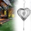 1Pc Stainless Steel Wind Spinner - 3D Heart Hanging Garden Ornament for Outdoor Decoration