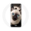 Case for Huawei P20 Lite Black and White Siamese Cat with Blue Eyes