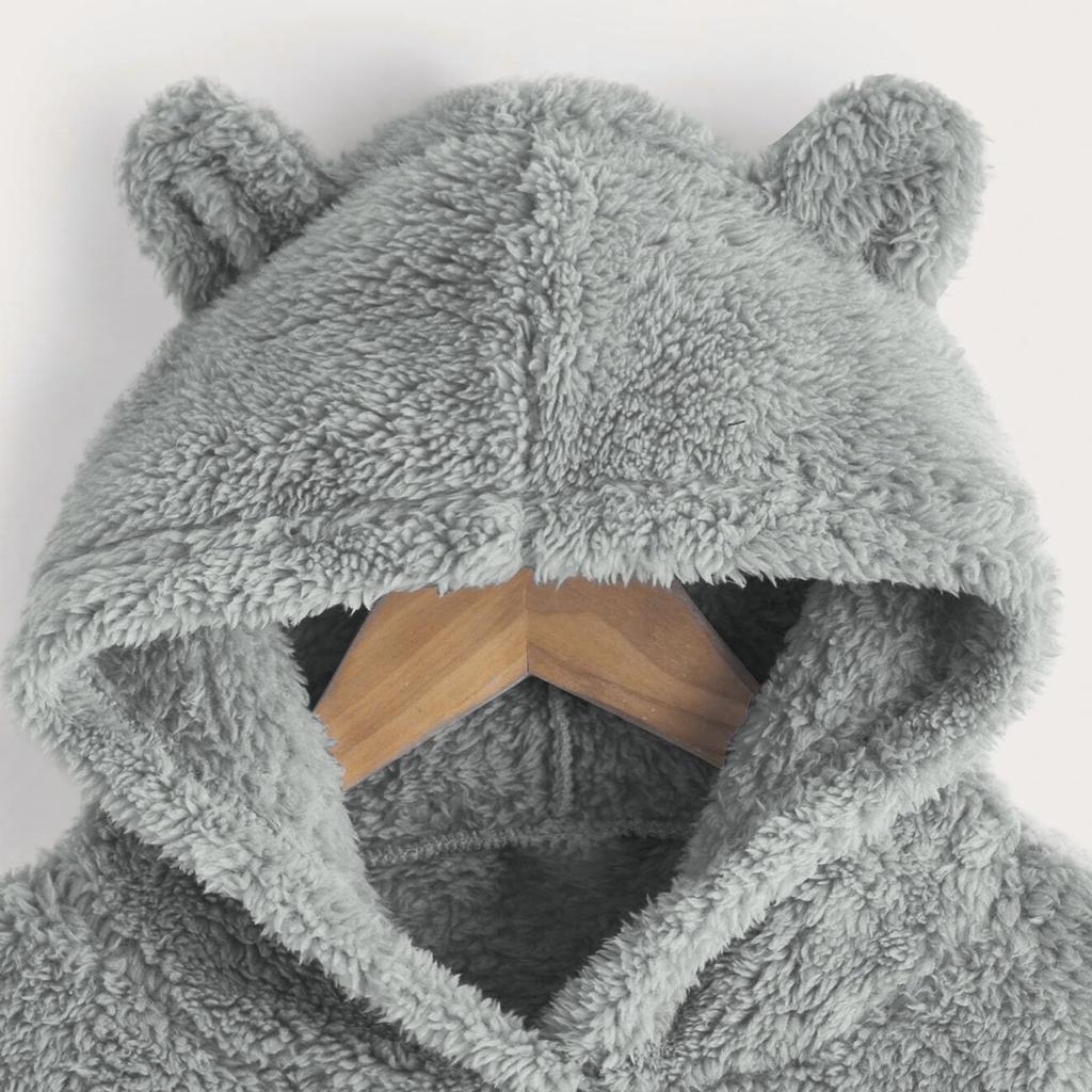 Модная женская однотонная повседневная флисовая толстовка с капюшоном и ушками