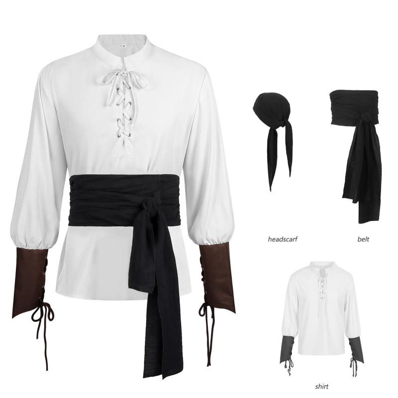 Средневековый стимпанк пиратский топ-жилет для мужчин из полиэстеровой ткани для косплея и на каждый день