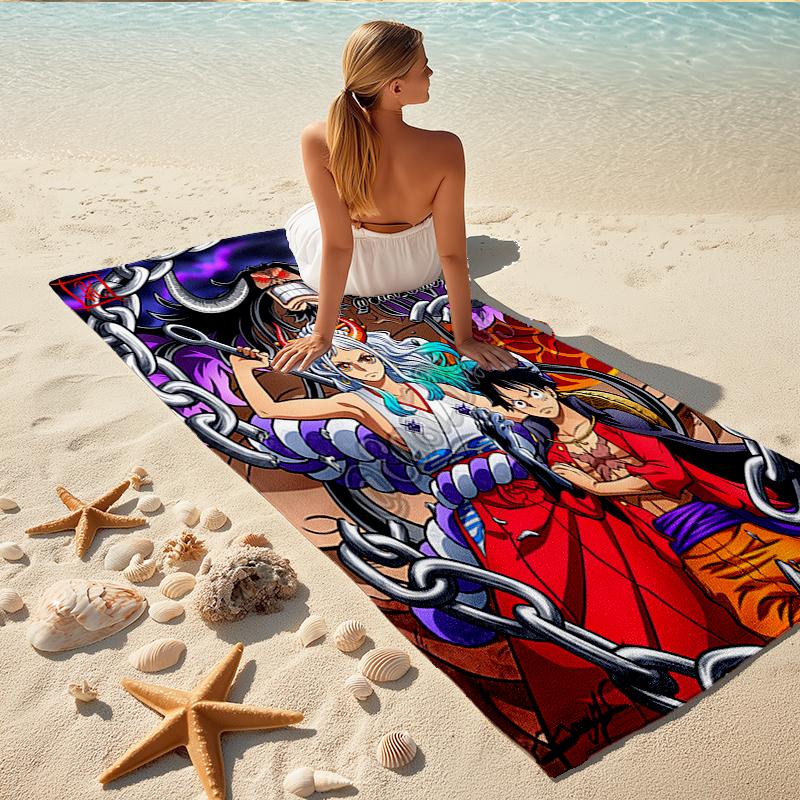 1Pc One Piece Adventure Beach Towel Quick Dry Multiuse For Beach Pool Gym Yoga Home Travel Christmas Halloween Xmas Gift L122