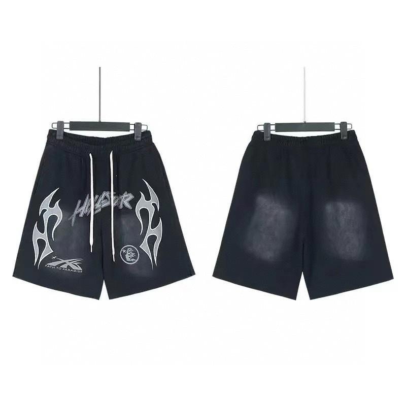 Mens Streetwear Washed Vintage Cotton Shorts Straight Cut Casual Beach Short Pants 2026