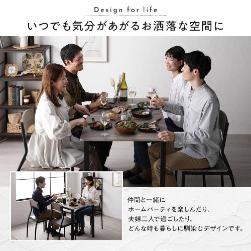 Обеденный набор RASIK на 4 персоны, 5 предметов, 1 стол и 4 стула, Камень и черный, Простой дизайн, Дерево и сталь, Рассчитан на 4 персоны