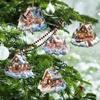 Рождественский ornament для дома Акриловый праздничный ornament с дизайном рождественской елки Очаровательный подвес в виде снежного домика для семейного праздника