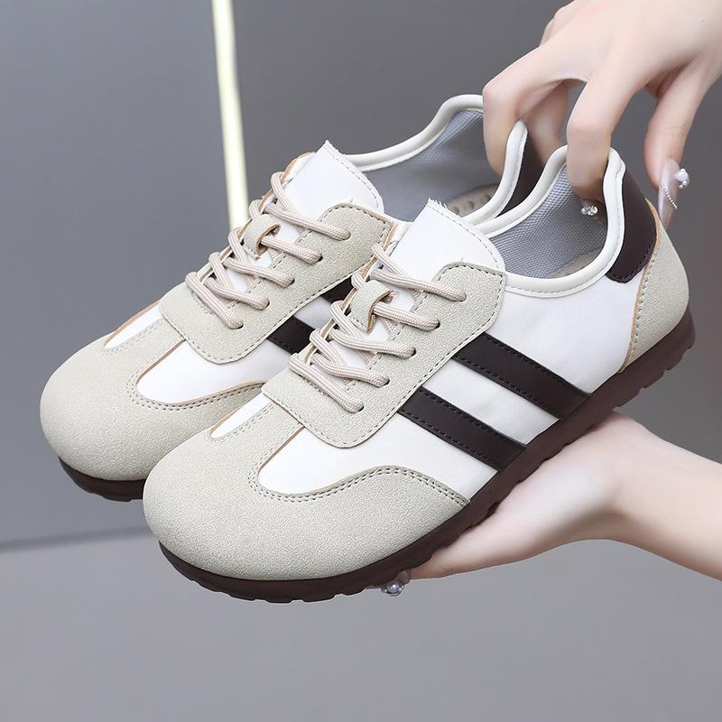 Dexun Shoes Women's 2025 Spring and Autumn New Retro Versatile Light Flat Breathable Soft Baseplate Shoes Internet Celebrity Sports and Leisure