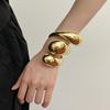 Нерегулярный геометрический гладкий браслет преувеличенный металлический тяжелый браслет-манжета ювелирный подарок