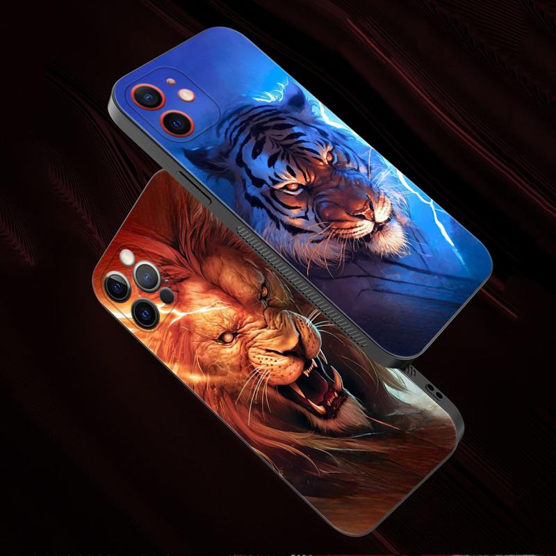 Чехол для телефона с изображением животного тигра и льва для iPhone Samsung Galaxy Redmi Xiaomi Oppo OnePlus Note SA 7 8 9 10 11 12 13 14 20 21 22 23 53 54 Pro Max Ultra