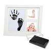 Ideamall Baby Frame Handprint Footprint Handprint Stamp Wooden Baby Photo Frame with Ink Pad 2 (White Frame, Photos)