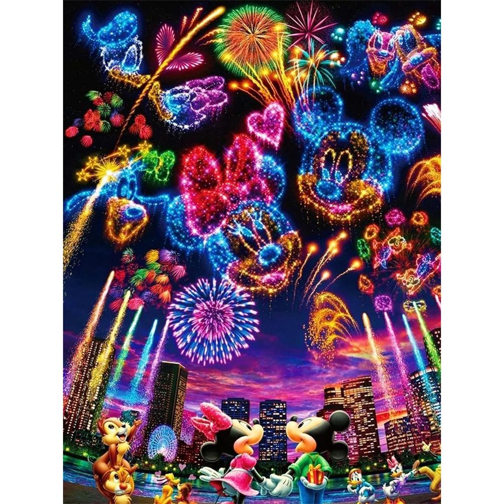 Disney Cartoon Diamond Painting Disney Fireworks Show Dream Carnival Illustration 5D DIY Art Cross Stitch Kit Mosaic Embroidery Home Decor Gift