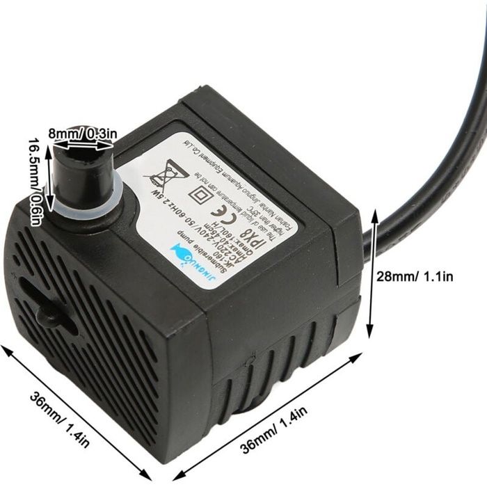 Mini pompe à eau submersible - AIMOONSA - Réglable - Silencieuse - Étanche IPX8 - Prise EU 220-240V
