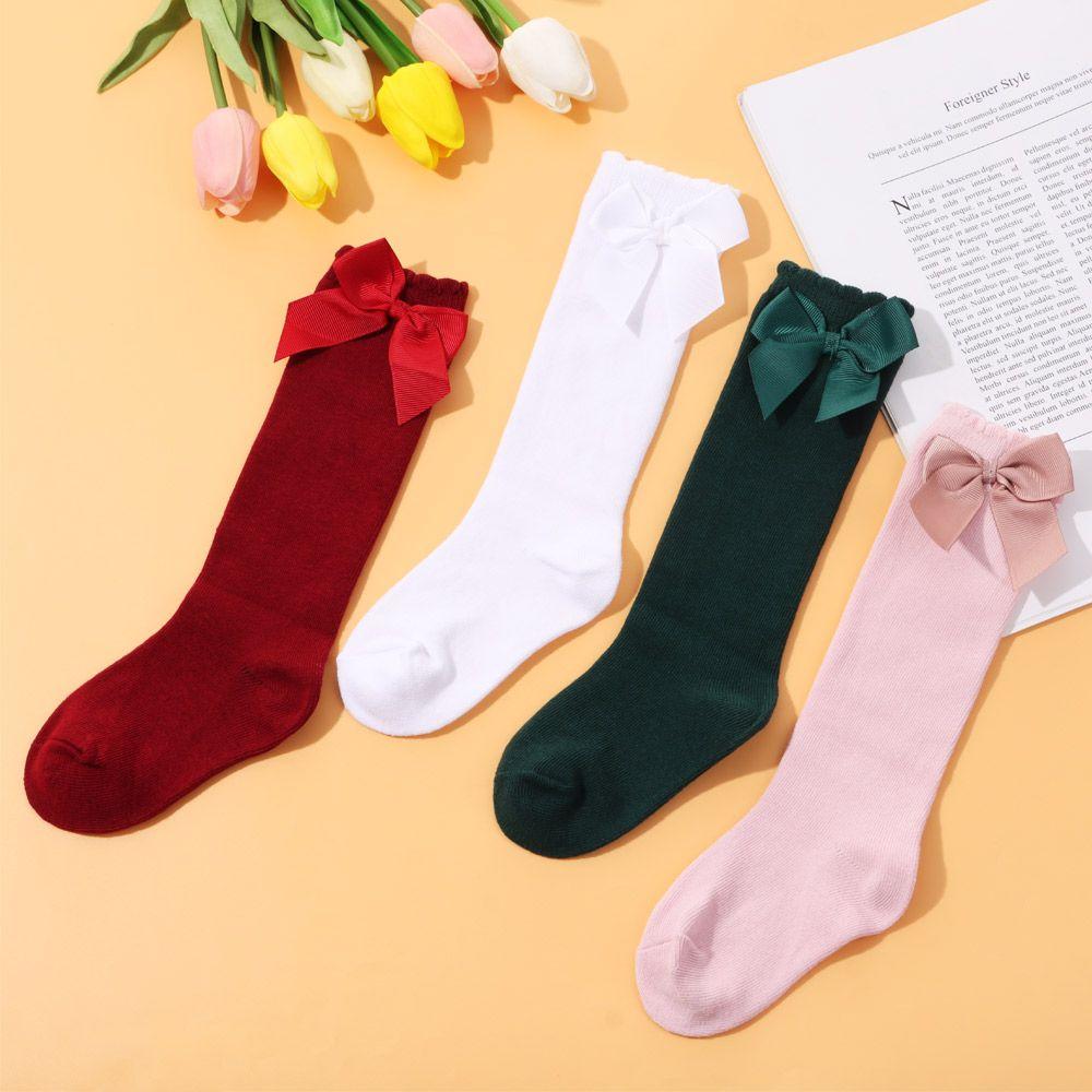 Big Bow Autumn Winter Children Cotton Floor Socks Baby Toddlers Socks High Long Sock